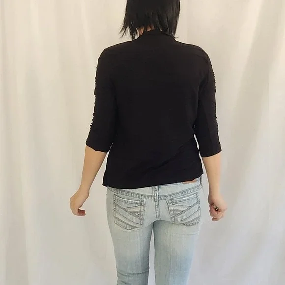 Tribal Black Textured Top - Picture 3 of 6